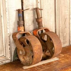 #12716 - Antique&nbsp;Cast&nbsp;Iron&nbsp;Factory&nbsp;Cart&nbsp;Caster&nbsp;Wheels&nbsp;image