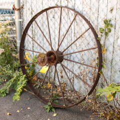 #13020 - Large&nbsp;Antique&nbsp;Metal&nbsp;Tractor&nbsp;Wheel&nbsp;image
