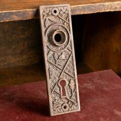 #21566 - Antique&nbsp;Cast&nbsp;Iron&nbsp;Kenton&nbsp;Doorknob&nbsp;Backplate&nbsp;image