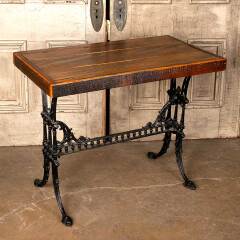 #29608 - Table&nbsp;with&nbsp;Cast&nbsp;Iron&nbsp;Base&nbsp;and&nbsp;Wood&nbsp;Top&nbsp;image