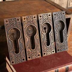 #33714 - Antique&nbsp;Eastlake&nbsp;Pocket&nbsp;Door&nbsp;Hardware&nbsp;Pulls&nbsp;image