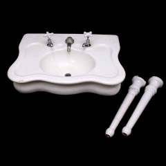#34005 - Antique&nbsp;Porcelain&nbsp;Bathroom&nbsp;Sink&nbsp;&&nbsp;Legs&nbsp;image