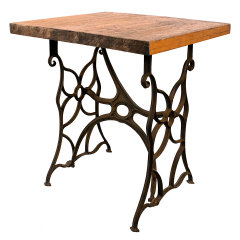 #35082 - Repurposed&nbsp;Wood&nbsp;and&nbsp;Cast&nbsp;Iron&nbsp;Table&nbsp;image