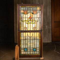 #35580 - 30x67&nbsp;Antique&nbsp;Stained&nbsp;Glass&nbsp;Window&nbsp;Sashes&nbsp;image