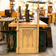 #38493 - Salvaged&nbsp;Painted&nbsp;Oak&nbsp;Carved&nbsp;Gothic&nbsp;Panel&nbsp;image