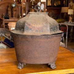 #39693 - Antique&nbsp;Footed&nbsp;Coal&nbsp;Bucket&nbsp;with&nbsp;Lid&nbsp;image