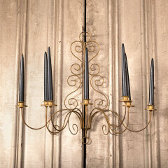 #39855 - Decorative&nbsp;Candelabra&nbsp;with&nbsp;7&nbsp;Wood&nbsp;Candles&nbsp;image