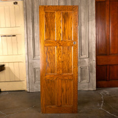#40258 - 28x79&nbsp;Salvaged&nbsp;6&nbsp;Panel&nbsp;Oak&nbsp;Interior&nbsp;Door&nbsp;image
