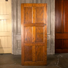 #40262 - 33x79&nbsp;Salvaged&nbsp;6&nbsp;Panel&nbsp;Oak&nbsp;Interior&nbsp;Door&nbsp;image
