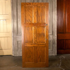 #40263 - 33x79&nbsp;Salvaged&nbsp;6&nbsp;Panel&nbsp;Oak&nbsp;Interior&nbsp;Door&nbsp;image
