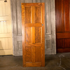 #40265 - 28x79&nbsp;Salvaged&nbsp;6&nbsp;Panel&nbsp;Oak&nbsp;Interior&nbsp;Door&nbsp;image