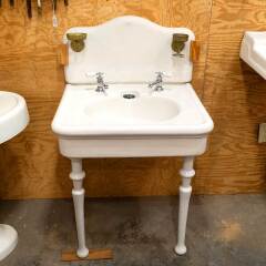 #40361 - Antique&nbsp;Porcelain&nbsp;Bathroom&nbsp;Sink&nbsp;with&nbsp;Legs&nbsp;image