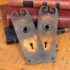 #40373 - Antique&nbsp;Japanned&nbsp;Doorknob&nbsp;Backplates&nbsp;image