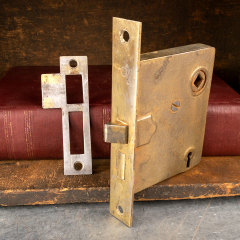 #40514 - Antique&nbsp;Mortise&nbsp;Latch&nbsp;and&nbsp;Strike&nbsp;Plate&nbsp;image