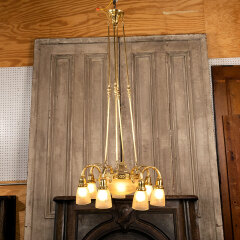 #40645 - Reproduction&nbsp;8&nbsp;Light&nbsp;Brass&nbsp;Chandelier&nbsp;image