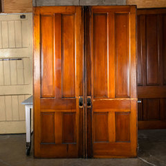 #40647 - 62x90&nbsp;Antique&nbsp;Pine&nbsp;4&nbsp;Panel&nbsp;Pocket&nbsp;Doors&nbsp;image