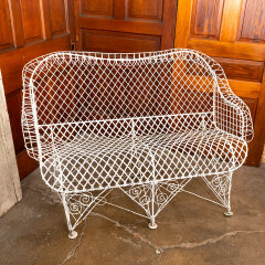 #41441 - Antique&nbsp;Metal&nbsp;Wire&nbsp;Garden&nbsp;Settee&nbsp;Bench&nbsp;image
