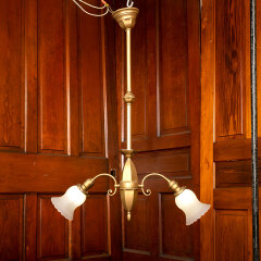 #41968 - Salvaged&nbsp;Antique&nbsp;2&nbsp;Light&nbsp;Chandelier&nbsp;image