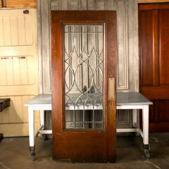 #42457 - 36x84&nbsp;Antique&nbsp;Leaded&nbsp;Glass&nbsp;Swing&nbsp;Door&nbsp;image