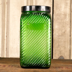 #42618 - Vintage&nbsp;Owens&nbsp;Green&nbsp;Glass&nbsp;Hoosier&nbsp;Canister&nbsp;image