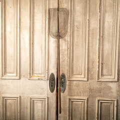 #42628 - Antique&nbsp;Primitive&nbsp;Wood&nbsp;&&nbsp;Metal&nbsp;Wire&nbsp;Shovel&nbsp;image