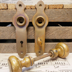 #42974 - Antique&nbsp;Brass&nbsp;Art&nbsp;Deco&nbsp;Door&nbsp;Hardware&nbsp;Set&nbsp;image