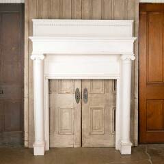 #43081 - 60x80&nbsp;Antique&nbsp;Painted&nbsp;Oak&nbsp;Fireplace&nbsp;Mantel&nbsp;image