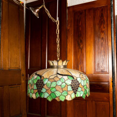 #43332 - Salvaged&nbsp;Antique&nbsp;Stained&nbsp;Glass&nbsp;Chandelier&nbsp;image