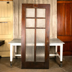 #43511 - 36x82&nbsp;Antique&nbsp;6&nbsp;Lite&nbsp;Door&nbsp;w/&nbsp;Privacy&nbsp;Glass&nbsp;image