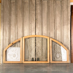 #43665 - Antique&nbsp;3-Piece&nbsp;Etched&nbsp;Glass&nbsp;Arched&nbsp;Transom&nbsp;image