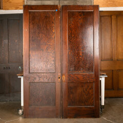 #44091 - 61x90&nbsp;Antique&nbsp;2&nbsp;Panel&nbsp;Oak&nbsp;Pocket&nbsp;Doors&nbsp;image