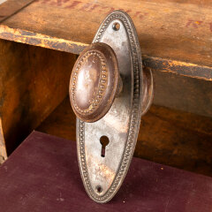 #44143 - Salvaged&nbsp;Antique&nbsp;Oval&nbsp;Door&nbsp;Hardware&nbsp;Set&nbsp;image