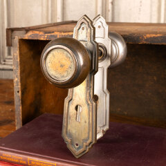 #44219 - Salvaged&nbsp;Antique&nbsp;Art&nbsp;Deco&nbsp;Door&nbsp;Hardware&nbsp;Set&nbsp;image