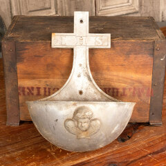 #44282 - Antique&nbsp;Cast&nbsp;Metal&nbsp;Holy&nbsp;Water&nbsp;Font&nbsp;/&nbsp;Stoup&nbsp;image