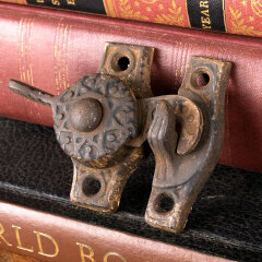 #44533 - Antique&nbsp;Ornate&nbsp;Sash&nbsp;Window&nbsp;Lock&nbsp;&&nbsp;Keeper&nbsp;image