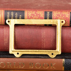#44717 - Salvaged&nbsp;Brass&nbsp;Card&nbsp;Catalog&nbsp;Label&nbsp;Holder&nbsp;image