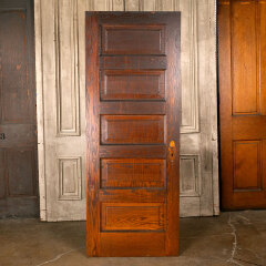 #44957 - 30x78&nbsp;Antique&nbsp;Oak&nbsp;5&nbsp;Panel&nbsp;Interior&nbsp;Door&nbsp;image