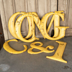#45113 - Salvaged&nbsp;Antique&nbsp;Metal&nbsp;Building&nbsp;Sign&nbsp;Letters&nbsp;image