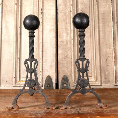 #45247 - Antique&nbsp;Cast&nbsp;Iron&nbsp;Fireplace&nbsp;Andirons&nbsp;image