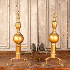 #45248 - Antique&nbsp;Brass&nbsp;Fireplace&nbsp;Andirons&nbsp;image