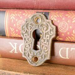 #46096 - Antique&nbsp;Ornate&nbsp;Bronze&nbsp;Keyhole&nbsp;Escutcheon&nbsp;image