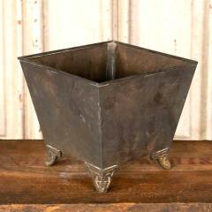 #46235 - Vintage&nbsp;Ornate&nbsp;Brass&nbsp;Footed&nbsp;Planter&nbsp;Container&nbsp;image