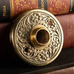 #46726 - Reproduction&nbsp;Large&nbsp;Brass&nbsp;Doorknob&nbsp;Rosette&nbsp;image