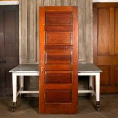 #46863 - 30x83&nbsp;Antique&nbsp;5&nbsp;Panel&nbsp;Pine&nbsp;Interior&nbsp;Door&nbsp;image