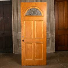 #47227 - 32x79&nbsp;Antique&nbsp;Oak&nbsp;Leaded&nbsp;Glass&nbsp;Entry&nbsp;Door&nbsp;image