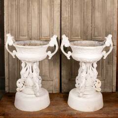 #47274 - Pair&nbsp;of&nbsp;Cast&nbsp;Aluminum&nbsp;Garden&nbsp;Planter&nbsp;Urns&nbsp;image