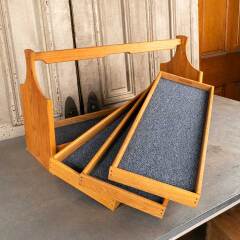 #47483 - Large&nbsp;Oak&nbsp;Caddy&nbsp;Tote&nbsp;with&nbsp;Display&nbsp;Drawers&nbsp;image