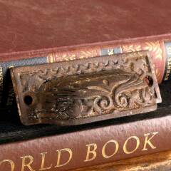 #47615 - Antique&nbsp;Ornate&nbsp;Cast&nbsp;Iron&nbsp;Bin&nbsp;Pull&nbsp;Hardware&nbsp;image