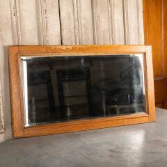 #47709 - Antique&nbsp;Oak&nbsp;Framed&nbsp;Beveled&nbsp;Glass&nbsp;Mirror&nbsp;image