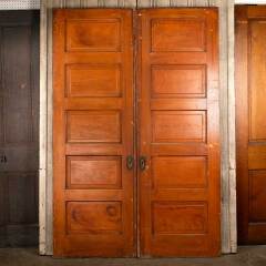 #47791 - 61x91&nbsp;Antique&nbsp;5&nbsp;Panel&nbsp;Pine&nbsp;Pocket&nbsp;Doors&nbsp;image